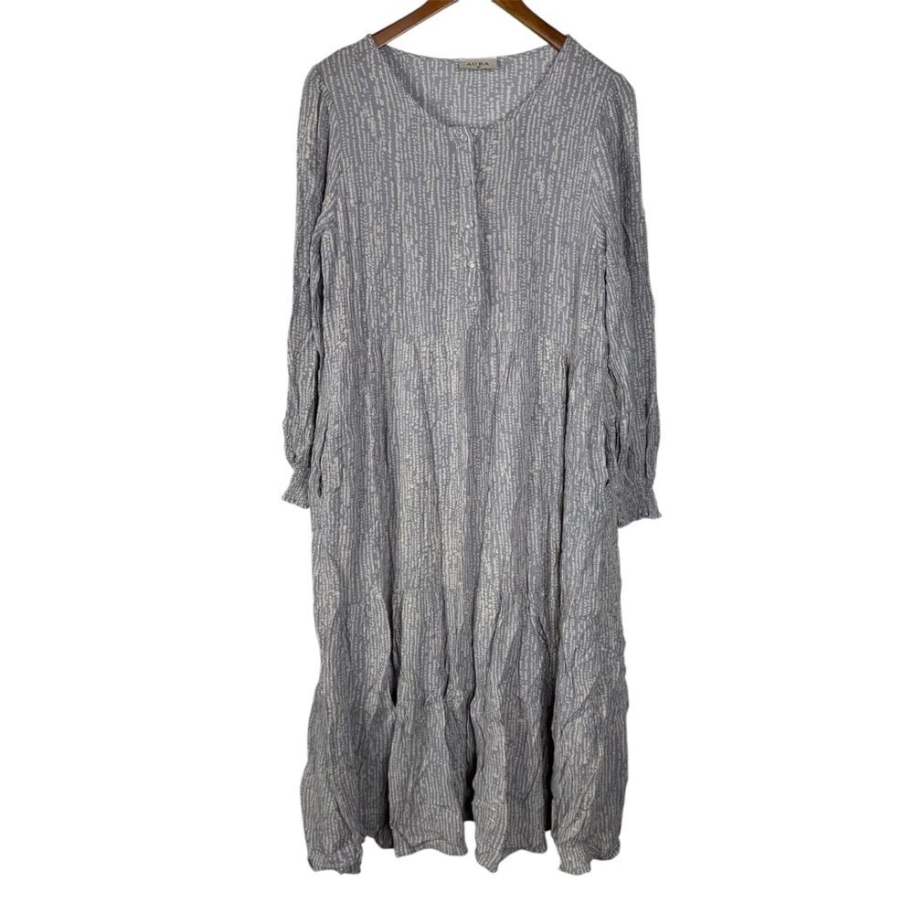 Aura Speckled Long Sleeve Midi Dress Size Medium